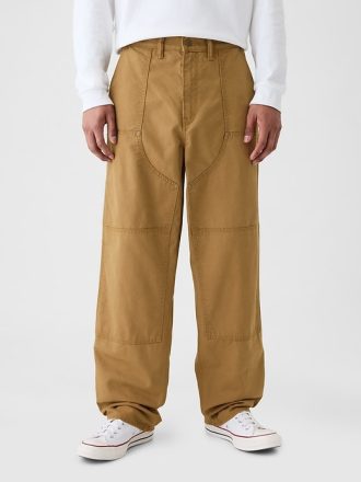 Dubbelknä Canvas Utility Baggy Jeans