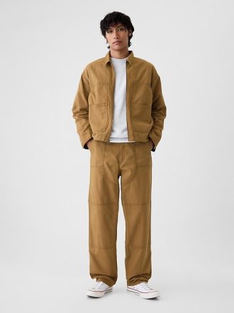 Dubbelknä Canvas Utility Baggy Jeans