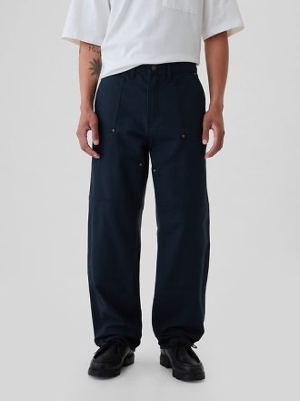 Dubbelknä Canvas Utility Baggy Jeans
