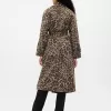 Dubbelknäppt leopard trenchcoat