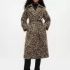 Dubbelknäppt leopard trenchcoat