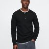 Dubbelstickad Henley T-shirt