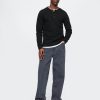 Dubbelstickad Henley T-shirt