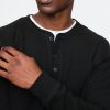 Dubbelstickad Henley T-shirt