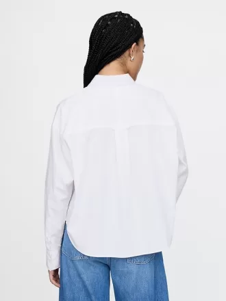 Ekologisk bomull Poplin Cropped Big Shirt