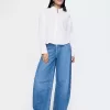 Ekologisk bomull Poplin Cropped Big Shirt Ekologisk bomull Poplin Cropped Big Shirt