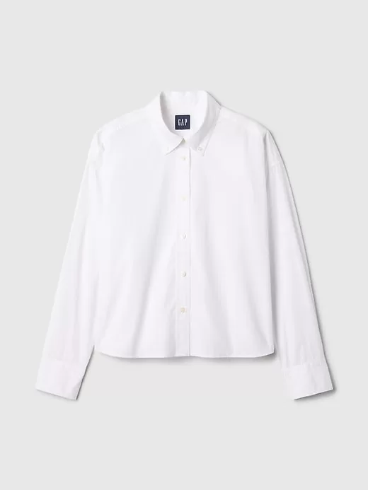 Ekologisk bomull Poplin Cropped Big Shirt Ekologisk bomull Poplin Cropped Big Shirt