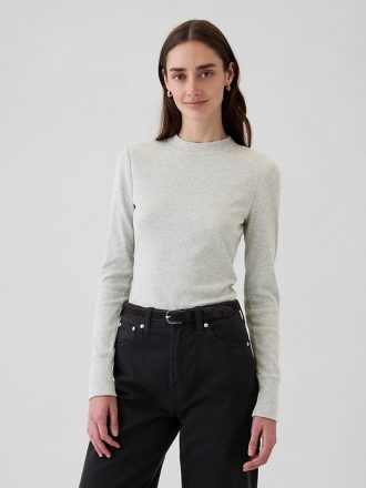 Essential Rib Mockneck T-shirt