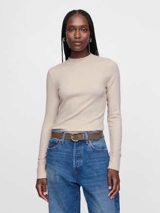 Essential Rib Mockneck T-shirt