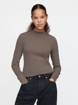 Essential Rib Mockneck T-shirt