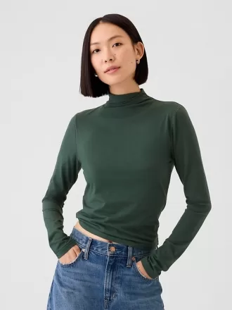 Fjäderlätt turtleneck-topp