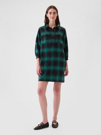 Flanell Utility miniskjortklänning