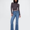 Flätade flätade jeans från 70-talet med hög höjd