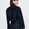 Flockad Cropped Icon jeansjacka