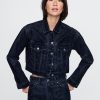 Flockad Cropped Icon jeansjacka