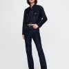 Flockad Cropped Icon jeansjacka