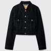 Flockad Cropped Icon jeansjacka