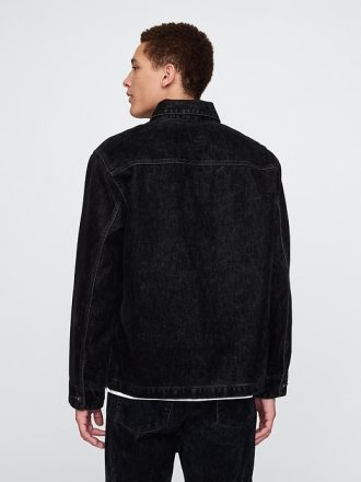 Flockad Denim Chore Jacka