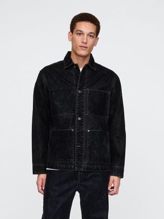Flockad Denim Chore Jacka
