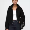 Fringe Zip Cardigan
