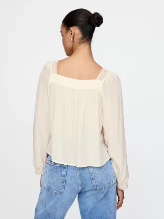 Fyrkantig halsad rosett Cropped Top