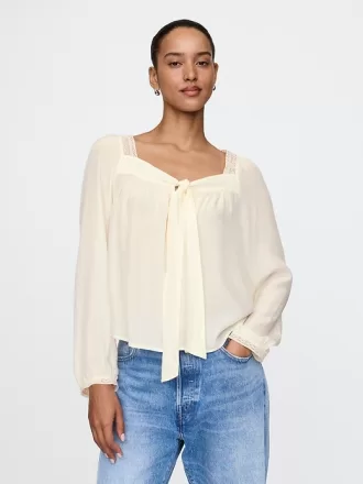 Fyrkantig halsad rosett Cropped Top