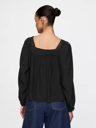 Fyrkantig halsad rosett Cropped Top
