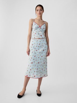Gap × DÔEN Blommig midikjol