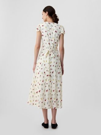 Gap × DÔEN Blommig midiklänning