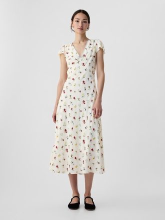 Gap × DÔEN Blommig midiklänning