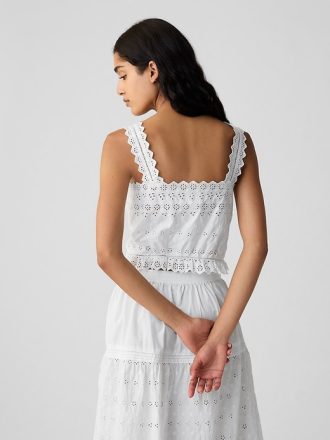 Gap × DÔEN Cropped Eyelet Linne