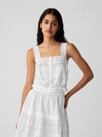 Gap × DÔEN Cropped Eyelet Linne