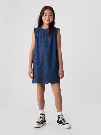 Gap × DÔEN Denimklänning för barn Eyelet