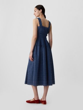 Gap × DÔEN Eyelet Denim Midiklänning