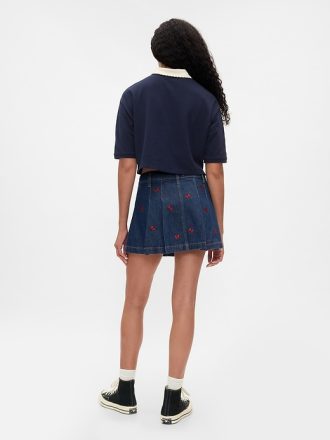 Gap × Disney Minnie Mouse broderad denim-minikjol