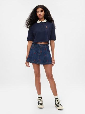 Gap × Disney Minnie Mouse broderad denim-minikjol