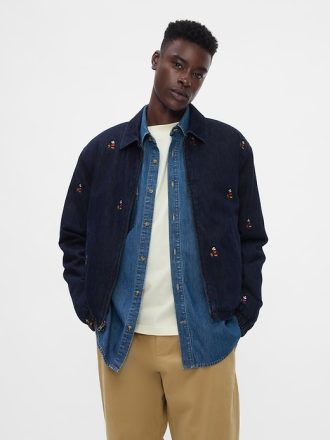 Gap × Disney broderad jeansbomberjacka