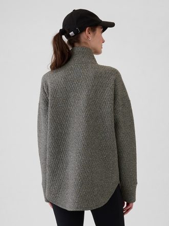 GapFit Quilted Jacquard Pullover med halv dragkedja