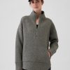 GapFit Quilted Jacquard Pullover med halv dragkedja