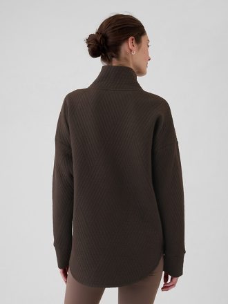 GapFit Quilted Jacquard Pullover med halv dragkedja