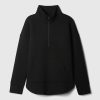GapFit Quilted Jacquard Pullover med halv dragkedja