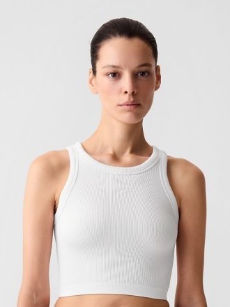 GapFit Seamless Rib Cropped Halter Linne
