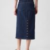 GapHeritage midi pennkjol i jeans med knapp rygg