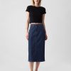 GapHeritage midi pennkjol i jeans med knapp rygg