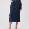 GapHeritage midi pennkjol i jeans med knapp rygg