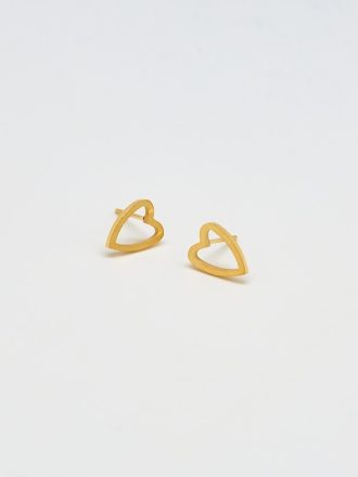 Gold Heart Outline Stud örhängen