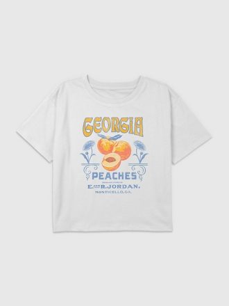 Graphic Boxy Crop Tee för barn Georgia Peaches