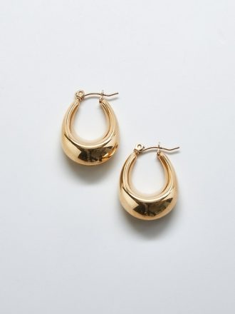 Guld Oval Hoop Örhängen