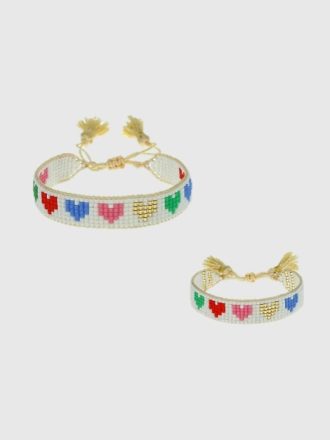 HART Mini and Me Rainbow Hearts armbandsset