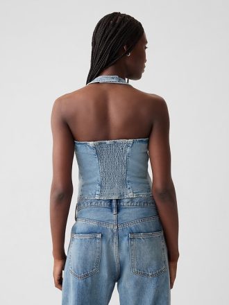 Halterväst i jeans